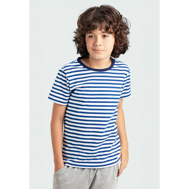 Camiseta Infantil Masculino Azul Mp 103888