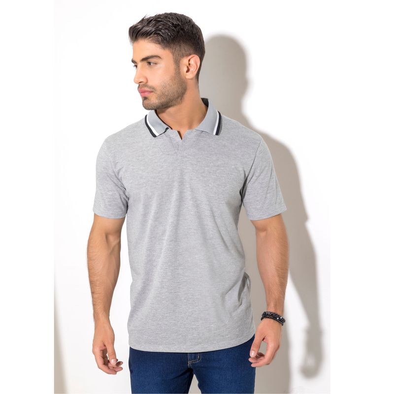 Polo Hombre Gris Jaspe Mp 2147