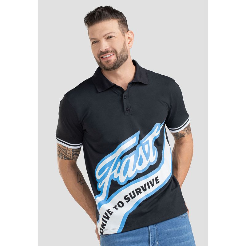 Polo Hombre Negro Mp 100492