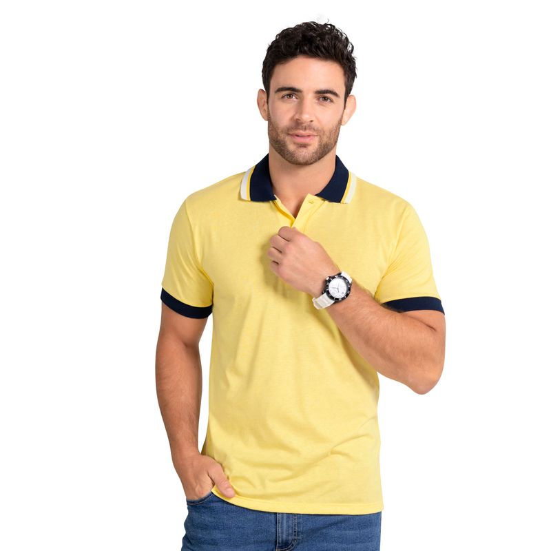 Polo Hombre Amarillo Pastel Mp 96612