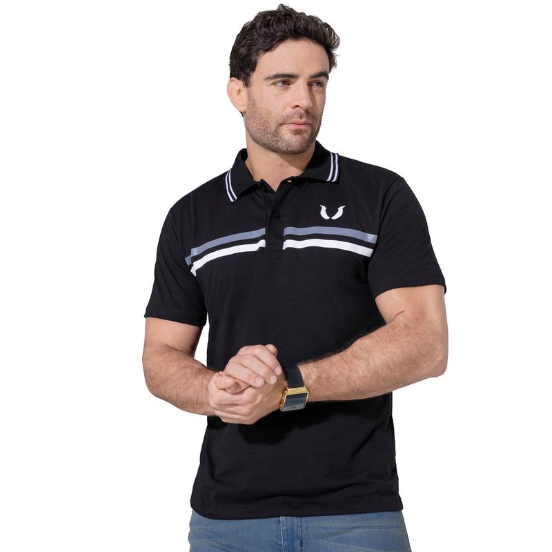 Polo Hombre Negro Mp 90923