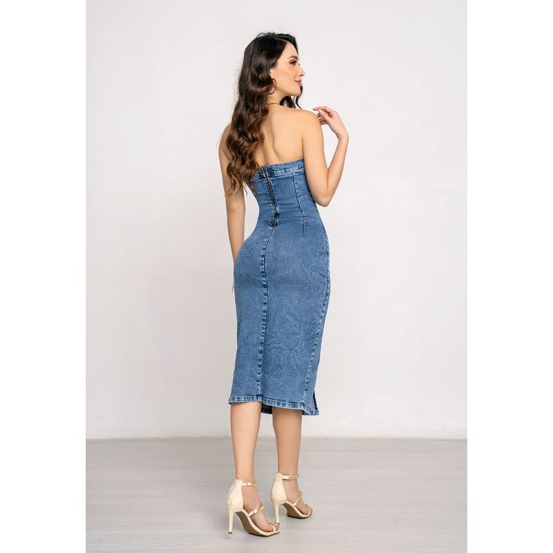 Vestido Largo Mujer Azul Mp 104596