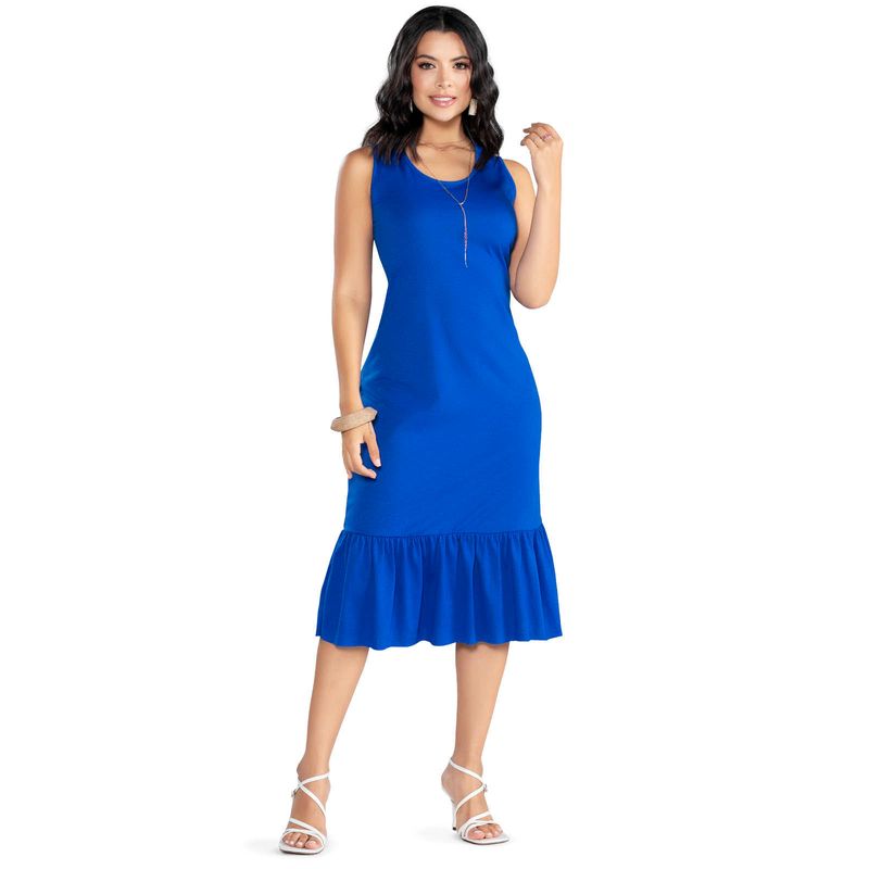 Vestido Largo Mujer Azul Rey Mp 3766