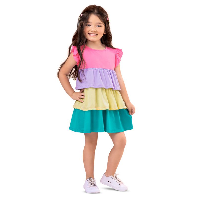 Vestido Infantil Multicolor Mp 7467
