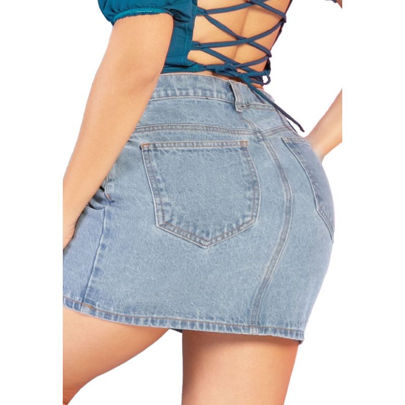 Falda Corta Mujer Azul Atypical 7025