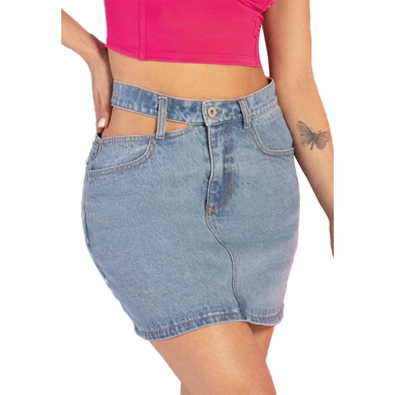 Falda Corta Mujer Azul Atypical 7025
