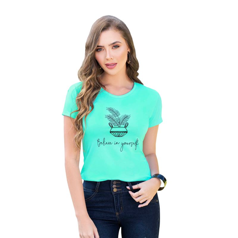 Camiseta Mujer Verde Menta Mp 89011