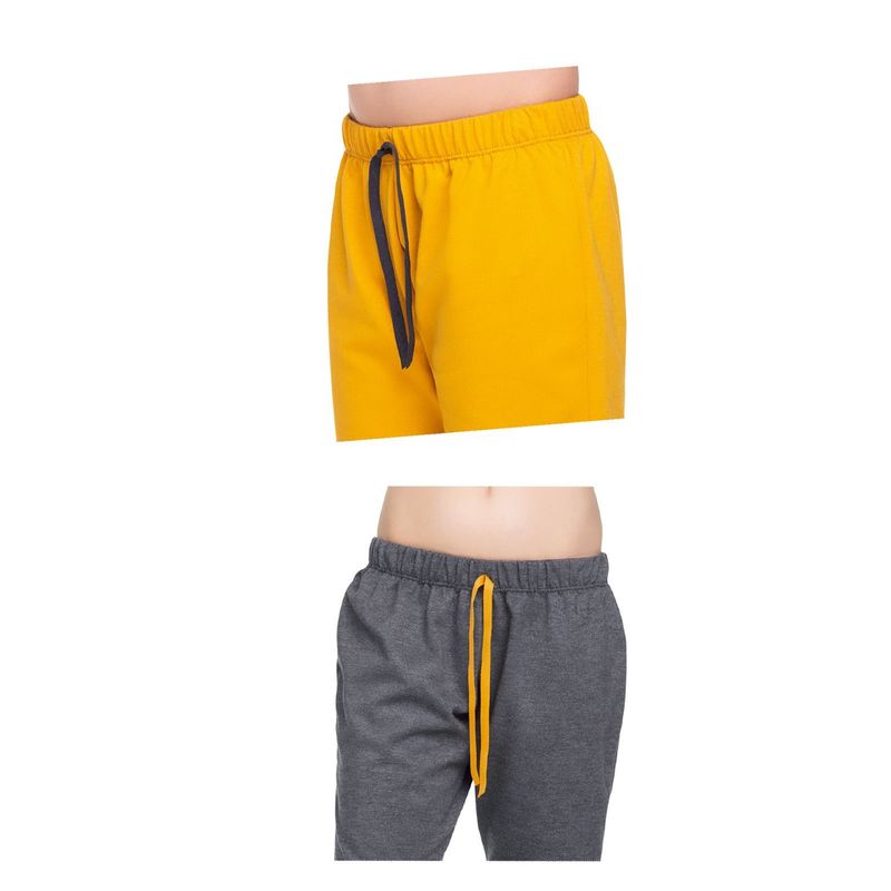 Bermuda Paq X2 Para Niño Gris Jaspe/Mostaza MP