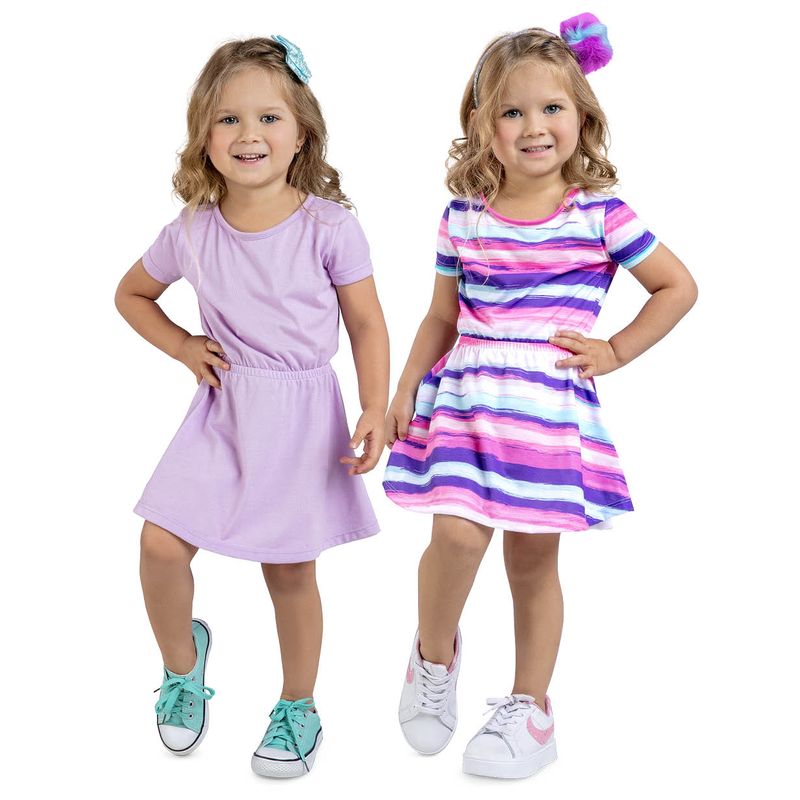 Vestido Paq X2 Infantil Femenino Lila Mp 16790