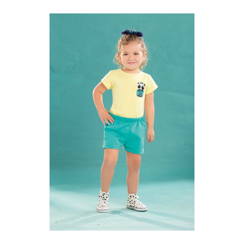 Short Paq X2 Bebe Unisexo Gris Jaspe - Verde Jade MP