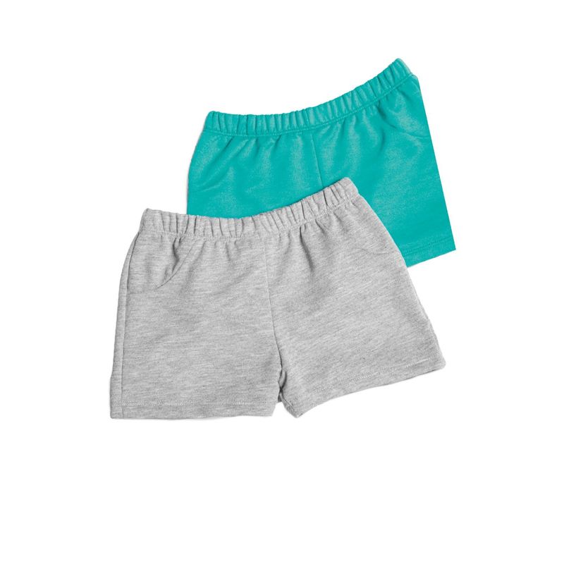 Short Paq X2 Bebe Unisexo Gris Jaspe - Verde Jade MP