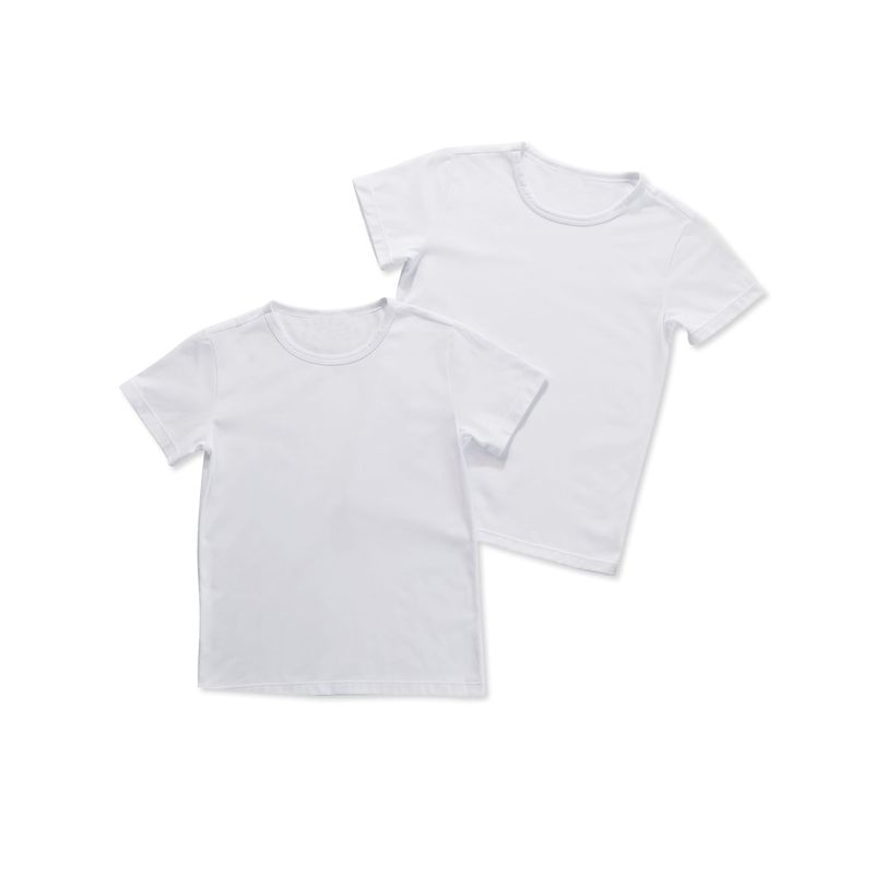 Camiseta Paq X2 Infantil Blanco Mp 1862