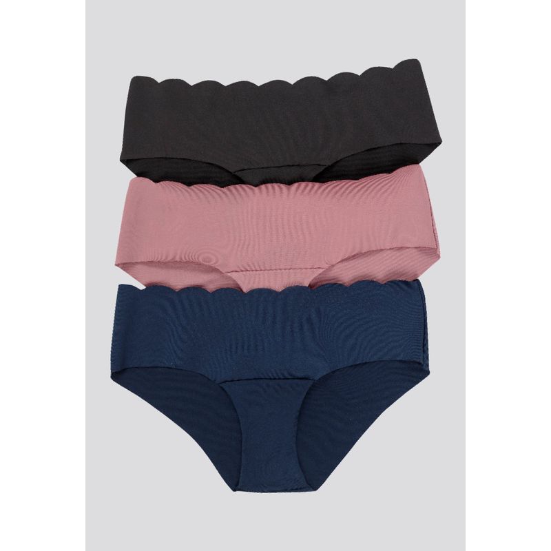 Cachetero Paq X3 Mujer Azul Navy/Rosa/Negro FI 91000