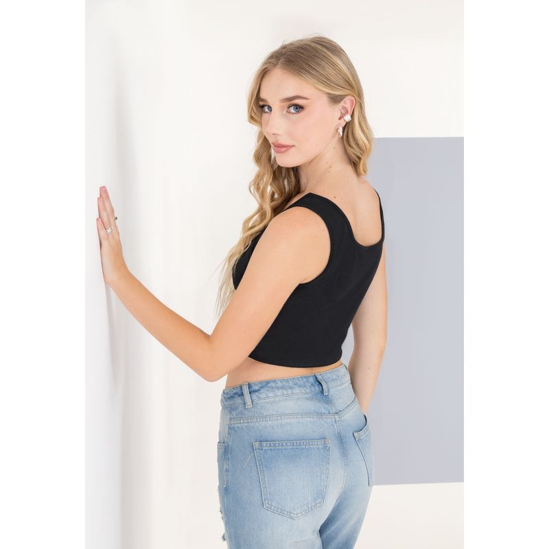 Crop Top Mujer Negro Rutta 104043