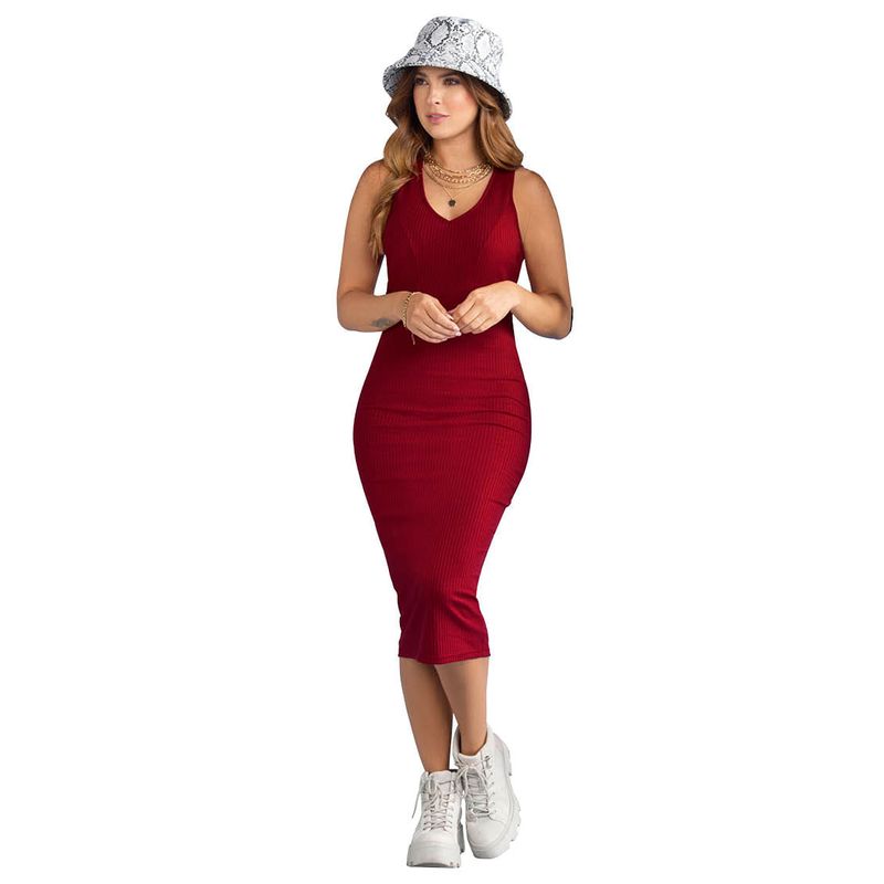 Vestido Mujer Vinotinto Atypical 86057