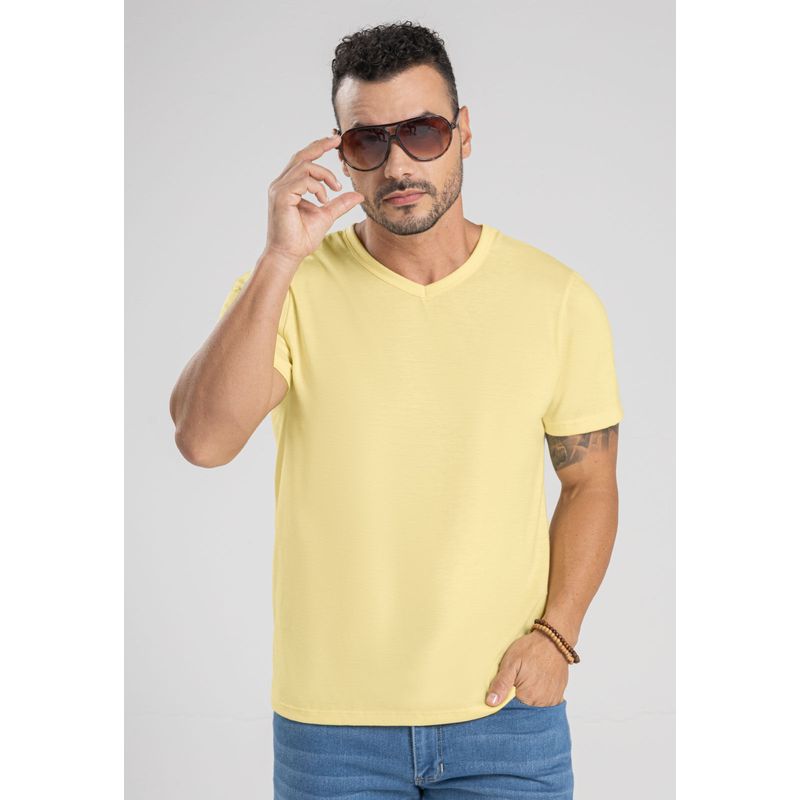 Camiseta Hombre Amarillo Pastel Mp 101128