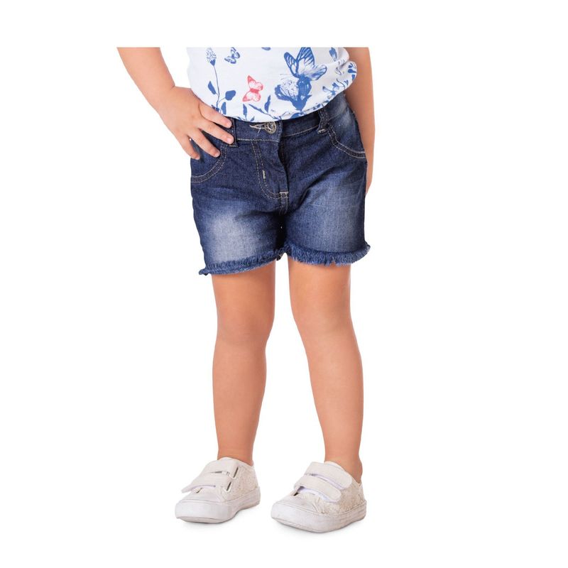 Short Bebe Femenino Azul Oscuro MP