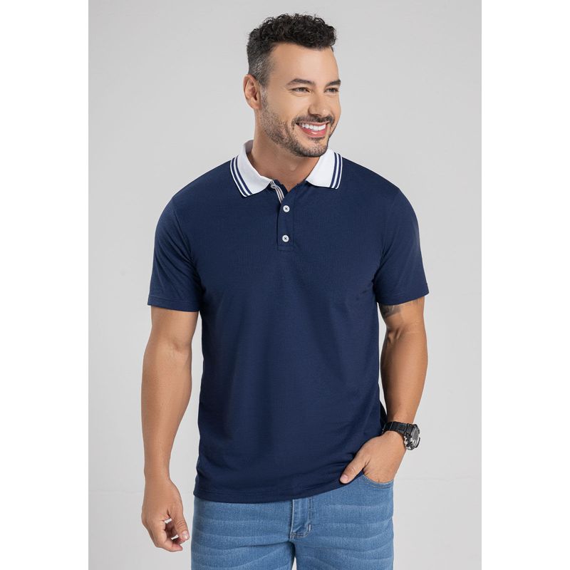 Polo Hombre Azul Navy Mp 7098
