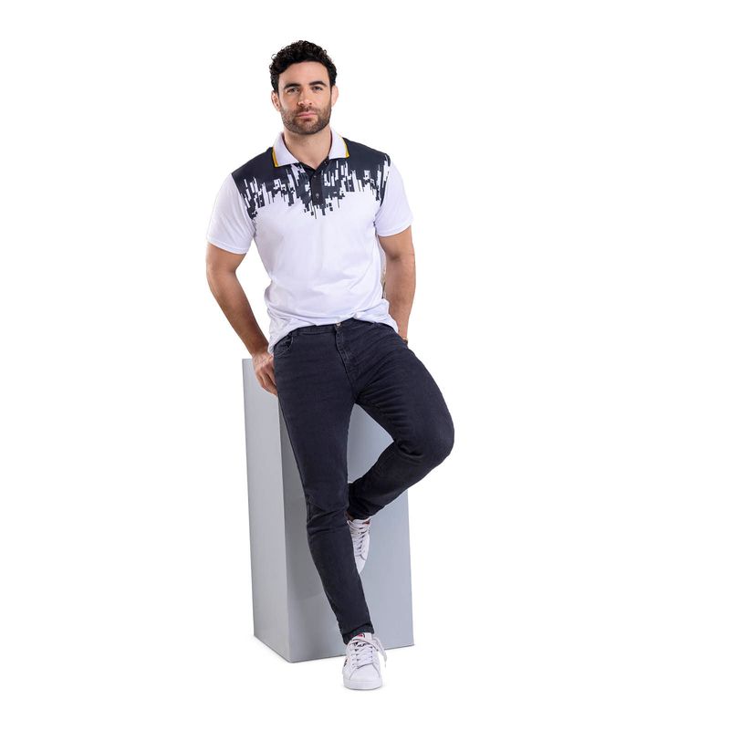 Camiseta Polo Hombre Blanco Mp 7778