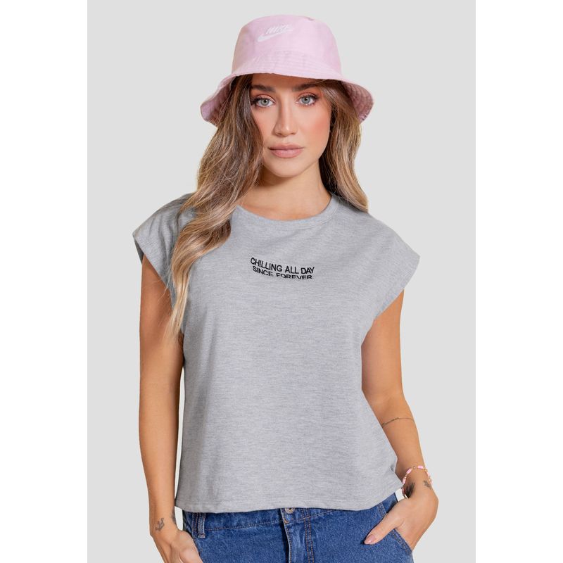 Camiseta Mujer Gris Jaspe Atypical 106862
