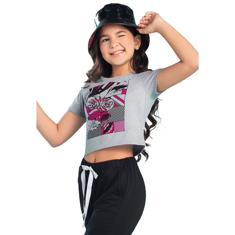 Blusa Infantil Femenino Gris Jaspe Marketing Personal