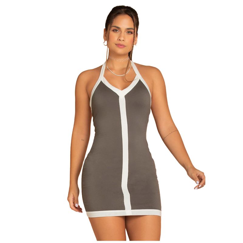 Vestido Corto Mujer Café Atypical 9576