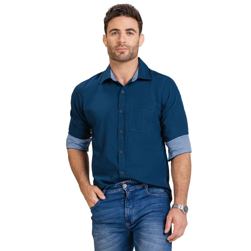 Camisa Hombre Azul Mp 4781