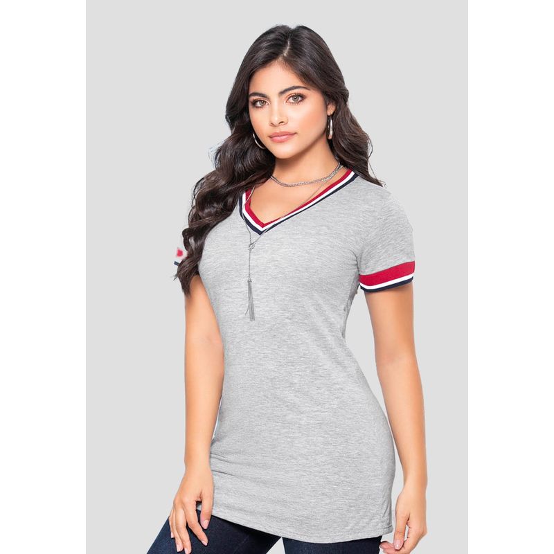 Blusón Mujer Gris Jaspe Mp 91784