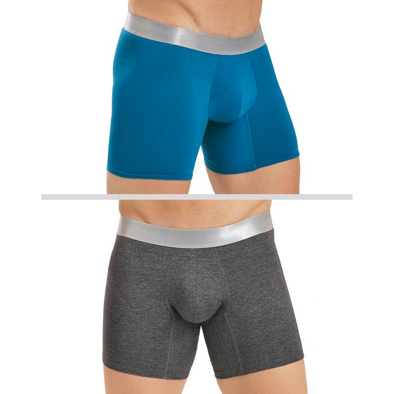 Bóxer Paq X2 Hombre Azul Petroleo-Negro FI 58299