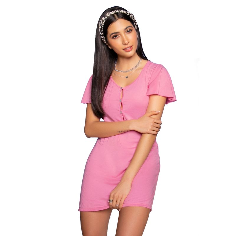 Vestido Corto Mujer Rosa Atypical 32582