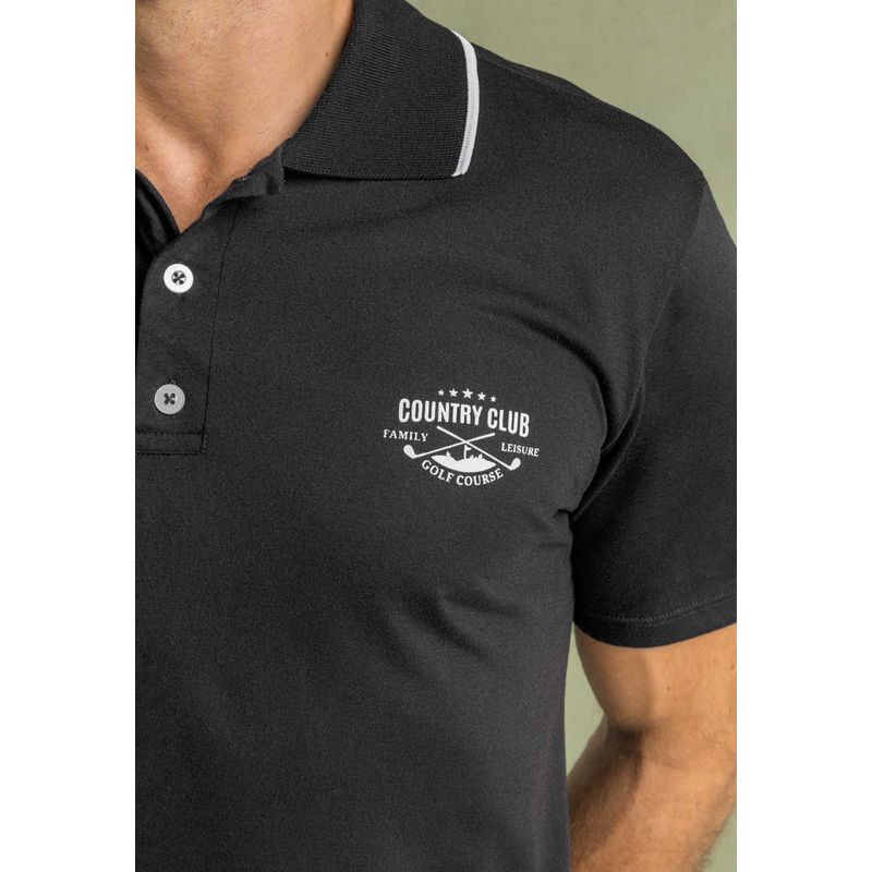Polo Hombre Negro Mp 550