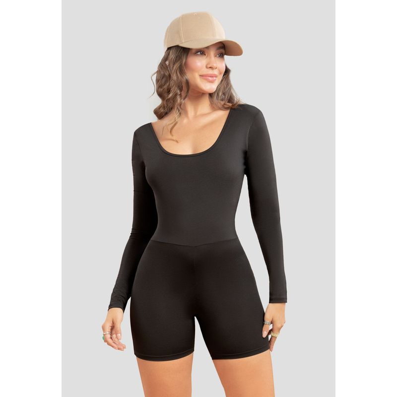 Enterizo Corto Mujer Negro Atypical 105479