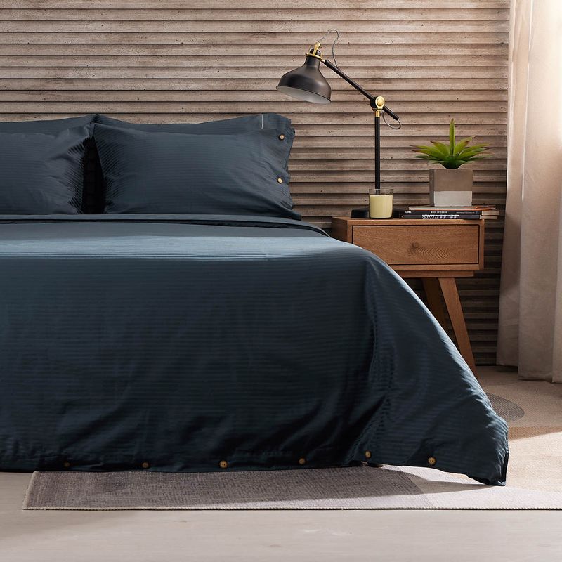 Cover Duvet - Funda Plumón Hotel Experience 300 hilos Algodón Sateen Stripe Azul