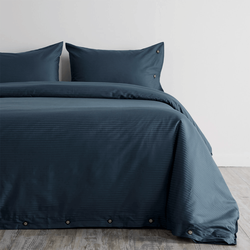 Cover Duvet - Funda Plumón Hotel Experience 300 hilos Algodón Sateen Stripe Azul