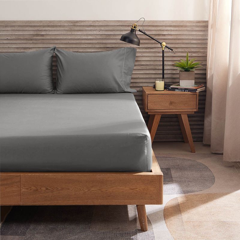 Sábana Ajustable Más Fundas Hotel Experience 400 Hilos 100% Algodón Gris