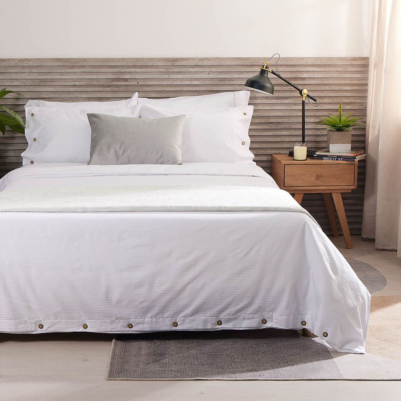 Cover Duvet - Funda Plumón Hotel Experience 300 hilos 100% Algodón Sateen Stripe Blanco