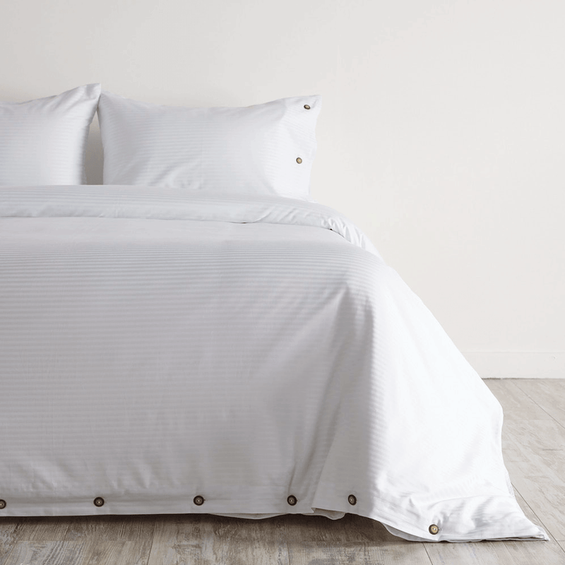 Cover Duvet - Funda Plumón Hotel Experience 300 hilos 100% Algodón Sateen Stripe Blanco