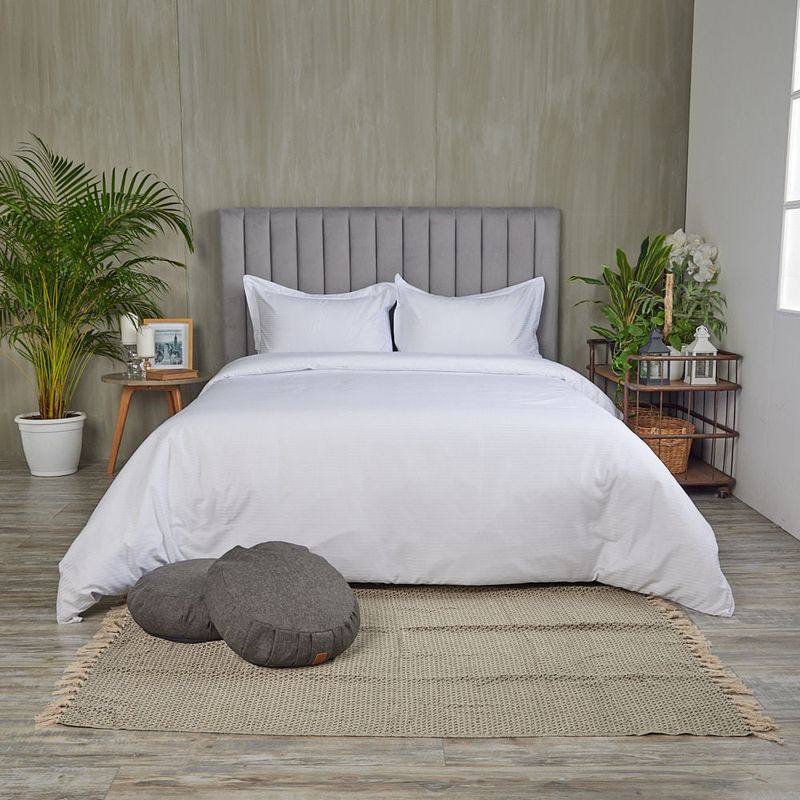 Cover Duvet - Funda Plumón Hotel Experience 300 Hilos 100% Algodón Sateen Stripe Blanco