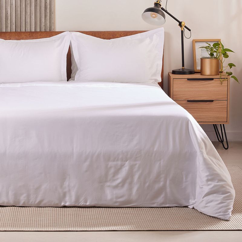 Cover Duvet - Funda Plumón Hotel Experience 400 Hilos 100% Algodón Egipcio Menfis Blanco Cremoso