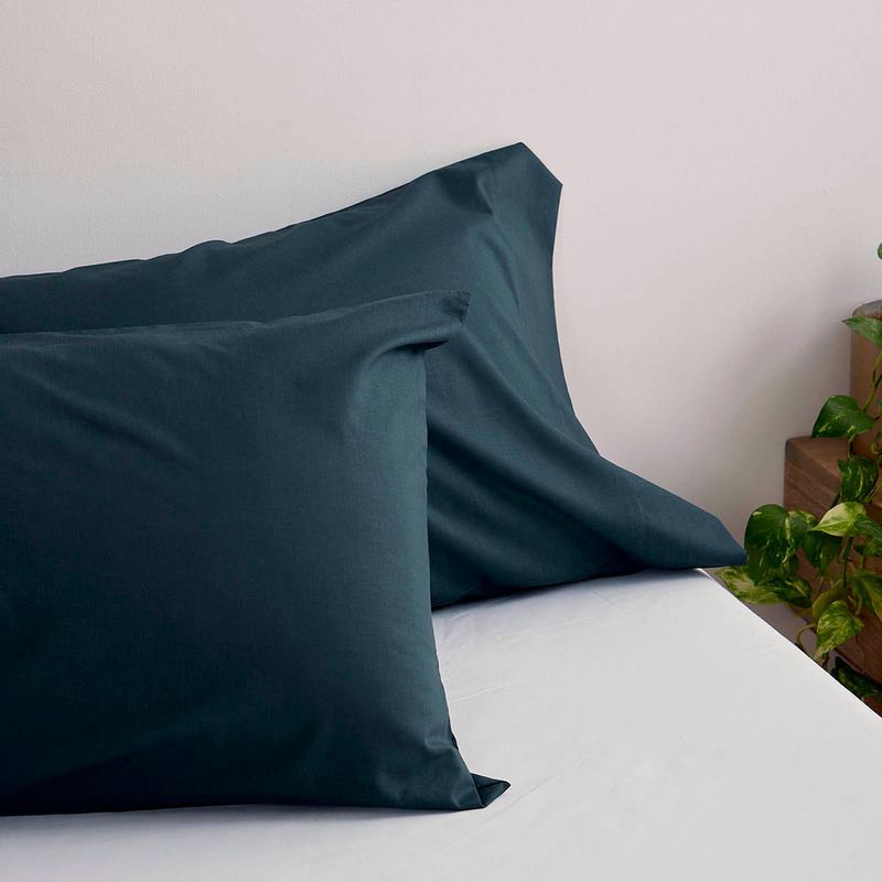 Set x 2 Fundas Mix And Match 150 Hilos Polialgodón Azul