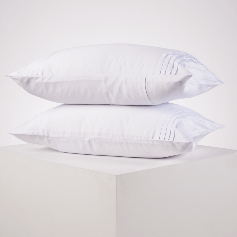 Set X 2 Fundones Cairo 400 Hilos Algodón Egipcio Blanco Cremoso 48 X 90 Cm