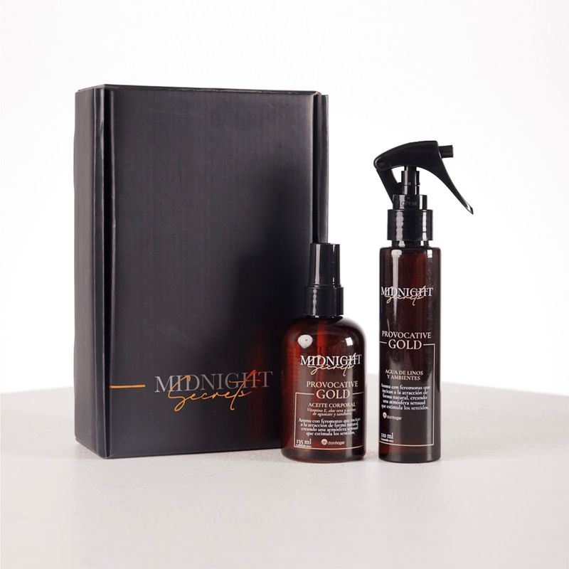 Kit Midnight Secrets: Agua De Linos Más Aceite Corporal Con Feromonas