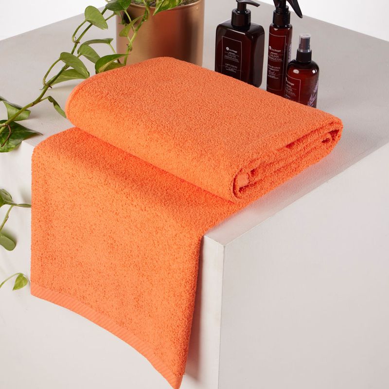 Toalla De Playa 100% Algodón 600 gr Imperial Naranja 90 x 170 cm