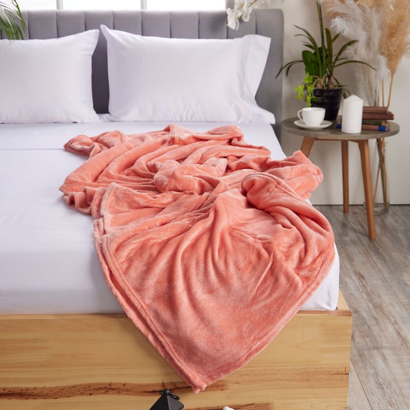 Cobija Sweet Home Flannel Fleece Coral