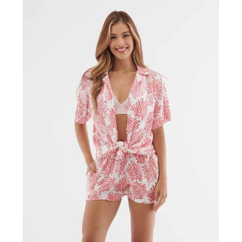 Salida de baño conjunto short | Silueta ancha | Con botones | Con bolsillos99557