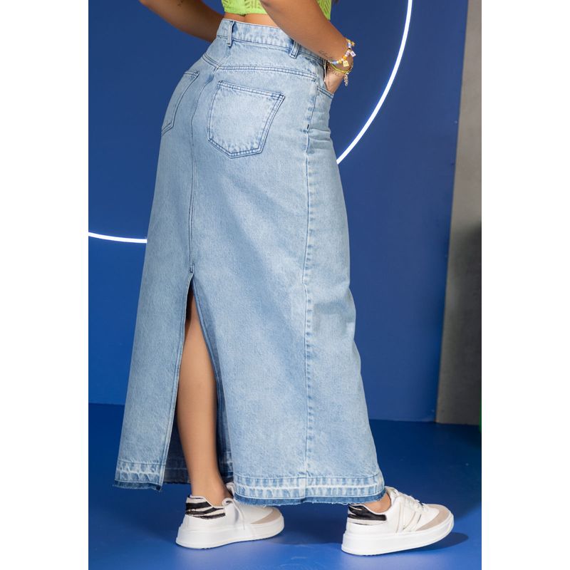 Falda Larga Mujer Azul Claro Atypical 100400
