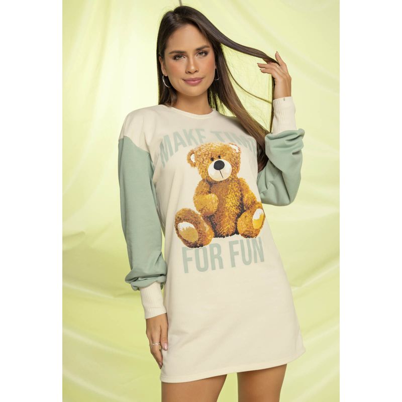 Vestido Corto Mujer Caqui Atypical 2253