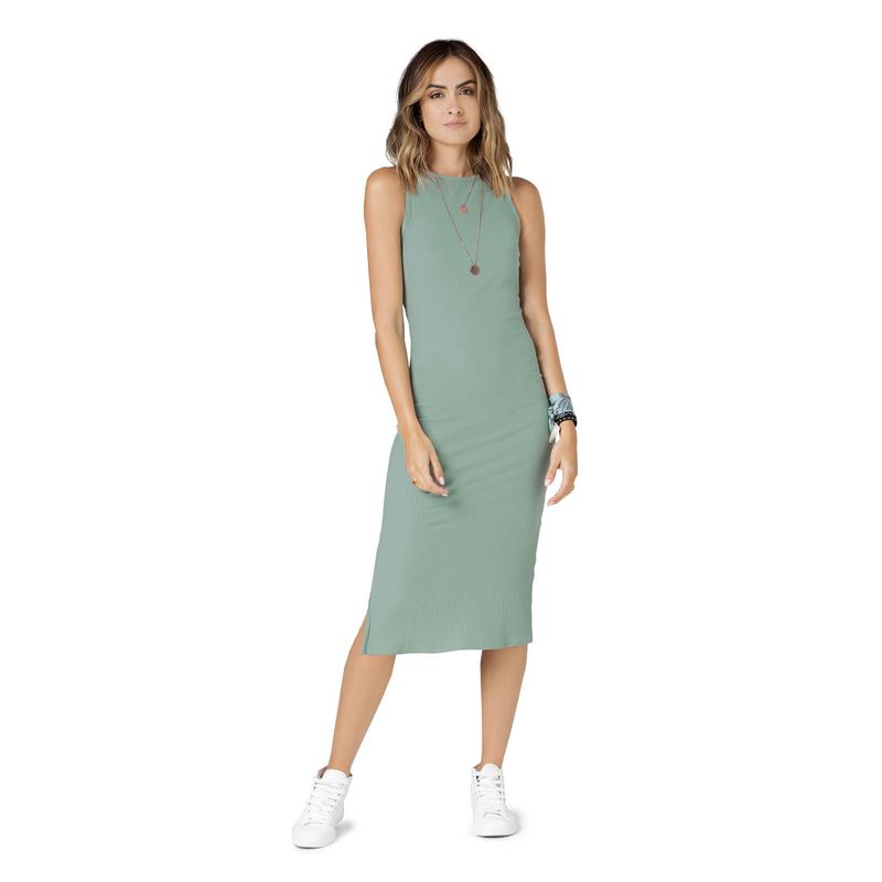 Vestido Largo Mujer Verde Oliva Rutta 89419