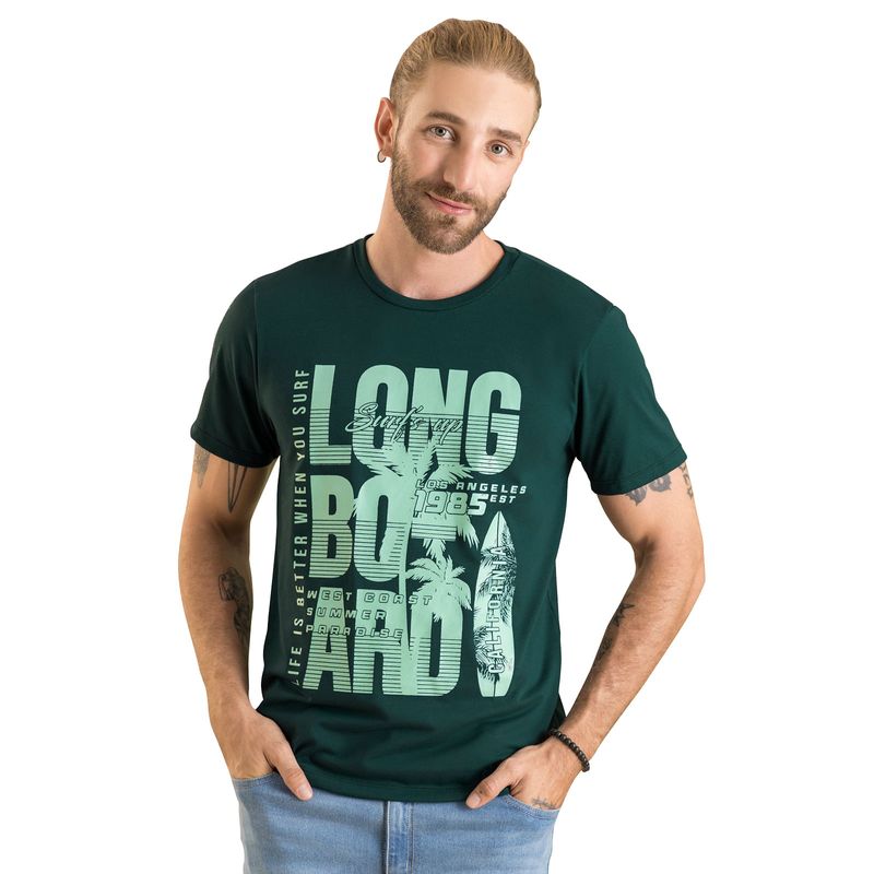 Camiseta Hombre Verde Botella Rutta 100466