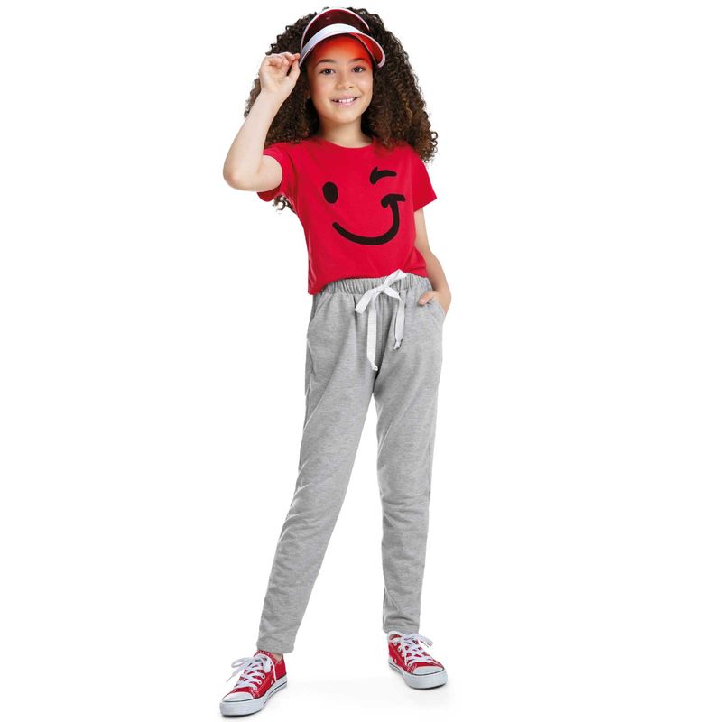 Camiseta Infantil Femenino Rojo Mp 88956